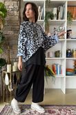 Toka Wraparoo Top Leopard Denim -